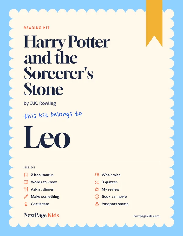 Harry Potter and the Sorcerer's Stone reading kit cover, made for Leo
