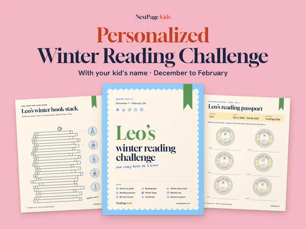 Winter Reading Challenge, personalized with a sample name